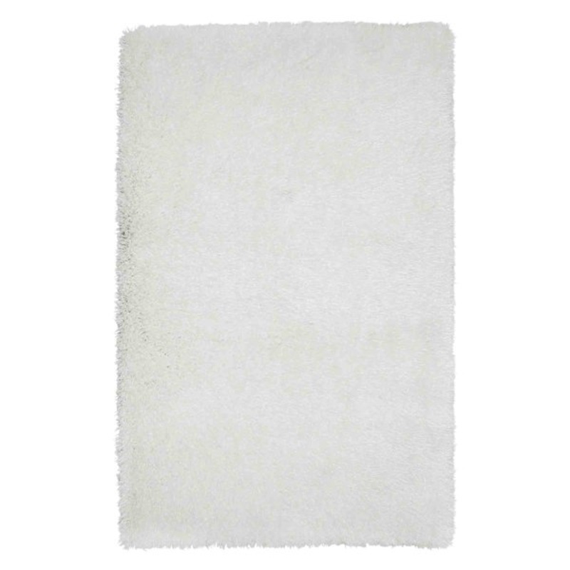 (C102) White Shag Area Rug, 5×7
