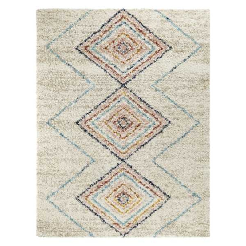 (C121) Found & Fable Sedona Multicolor Diamond Design Shag Area Rug, 5×7
