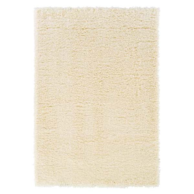(C152) Solid Ivory Shag Accent Rug, 3×5