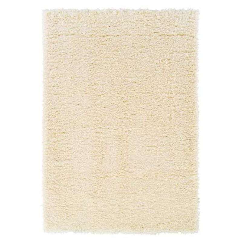 (C152) Solid Ivory Shag Area Rug, 8×10