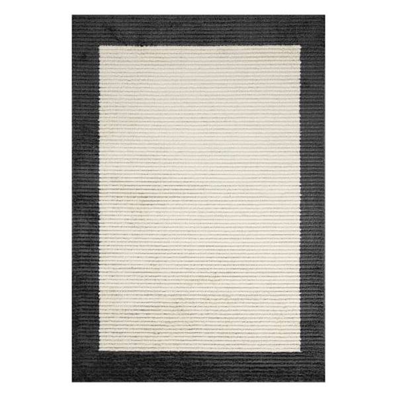 (C192) Tracey Boyd Elizabeth Black Border Area Rug, 5×8