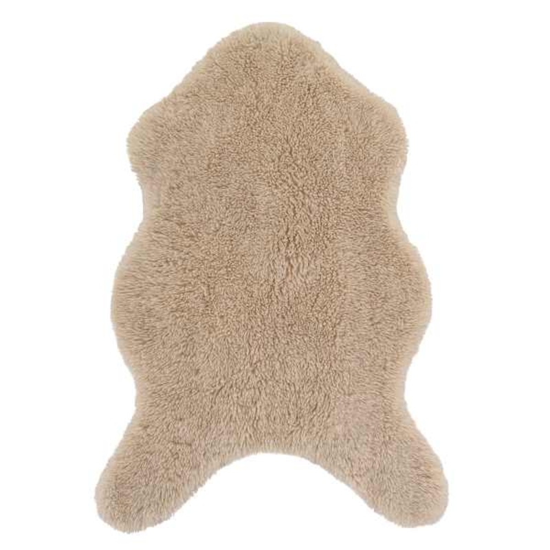 (C206) Found & Fable Neutral Curly Faux Fur Accent Rug, 3×5