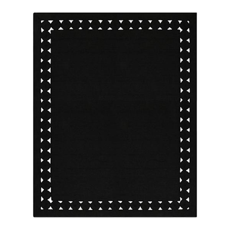 (D517) Black Braided Area Rug, 8×10