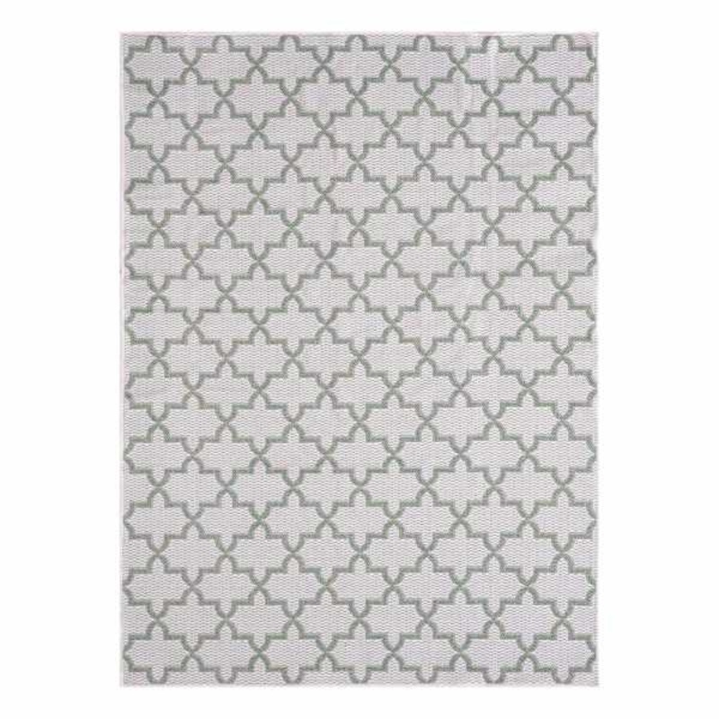 Fifer Bernice Green & Cream Outdoor Area Rug, 5×7