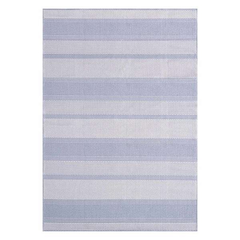 Grey & Blue Fifer Striped Outdoor Area Rug, 5×7