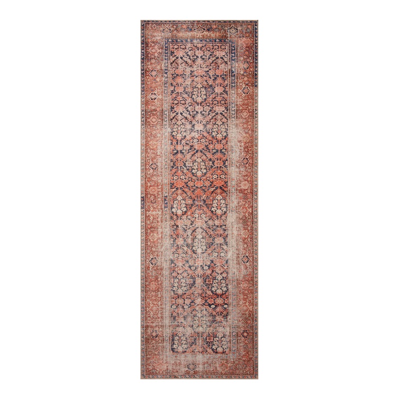 Izmir Navy And Rust Persian Style Floor Runner