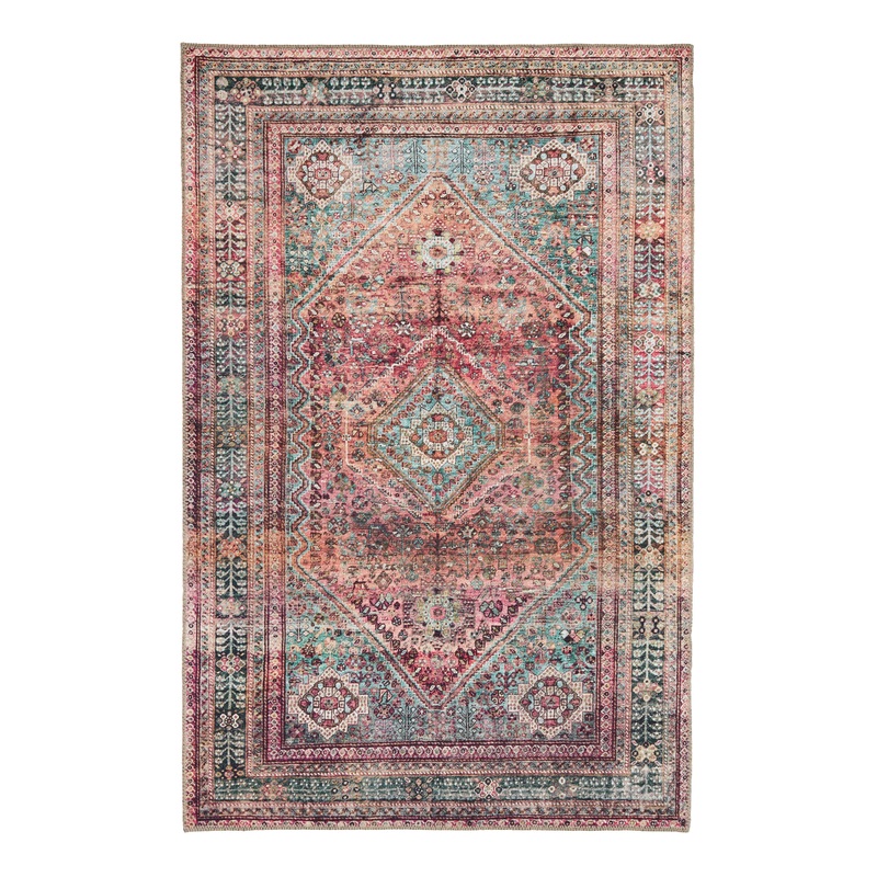 Miramar Burgundy And Green Diamond Area Rug
