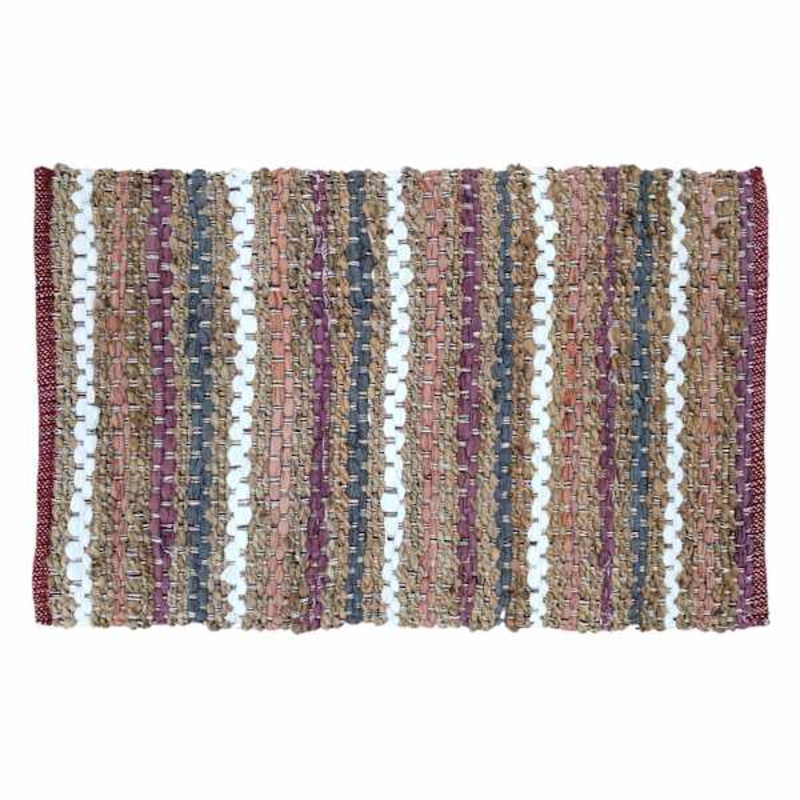 Multicolored Jute Chindi Accent Rug, 2×3