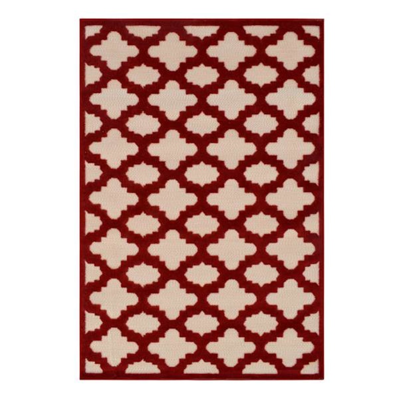 Torino Red Trellis Area Rug, 5×7