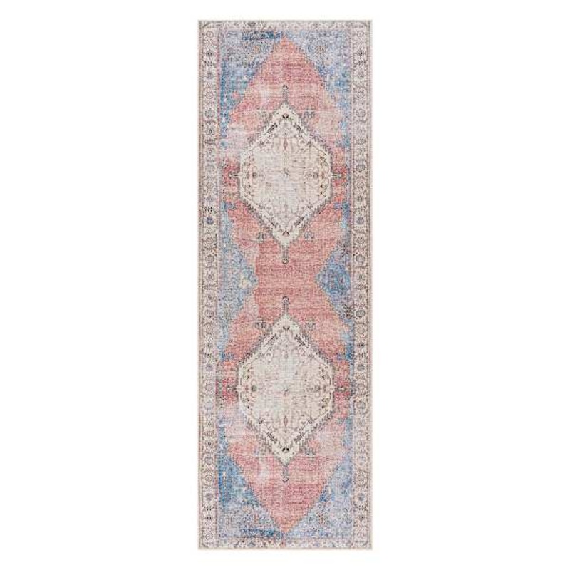 (B783) Found & Fable Amelie Multi Medallion Washable Runner, 2×7
