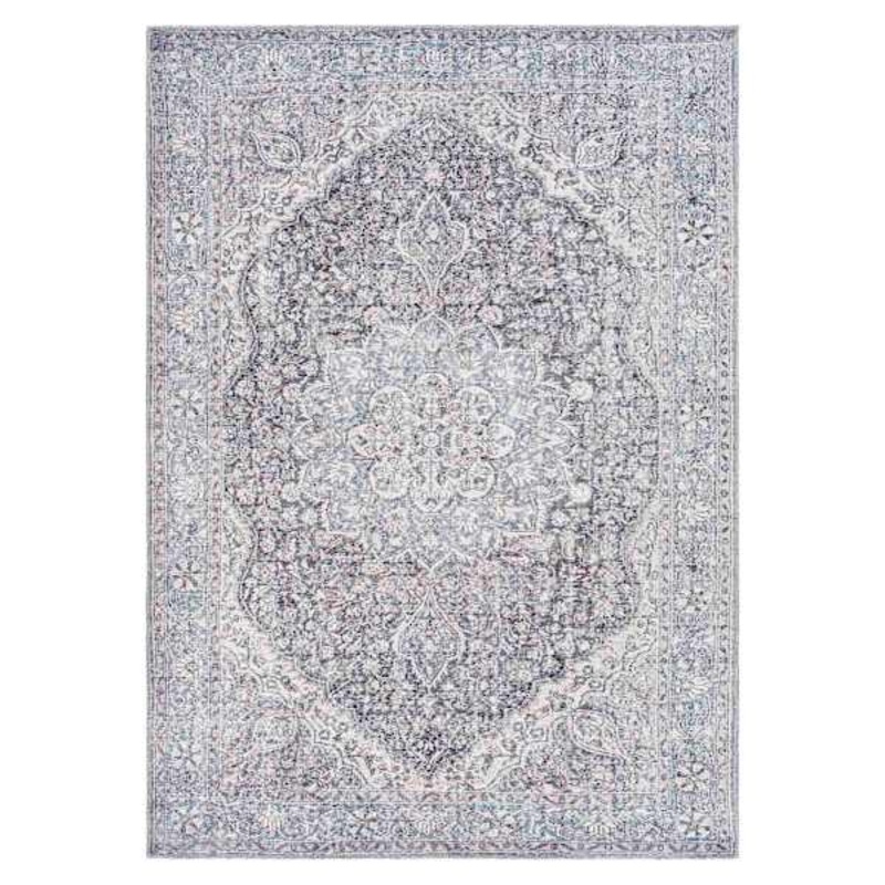 (B785) Colin Blue Medallion Washable Area Rug, 5×7
