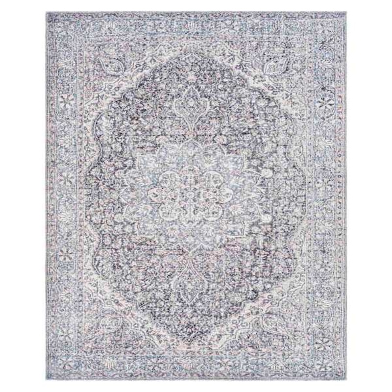 (B785) Colin Blue Medallion Washable Area Rug, 8×10