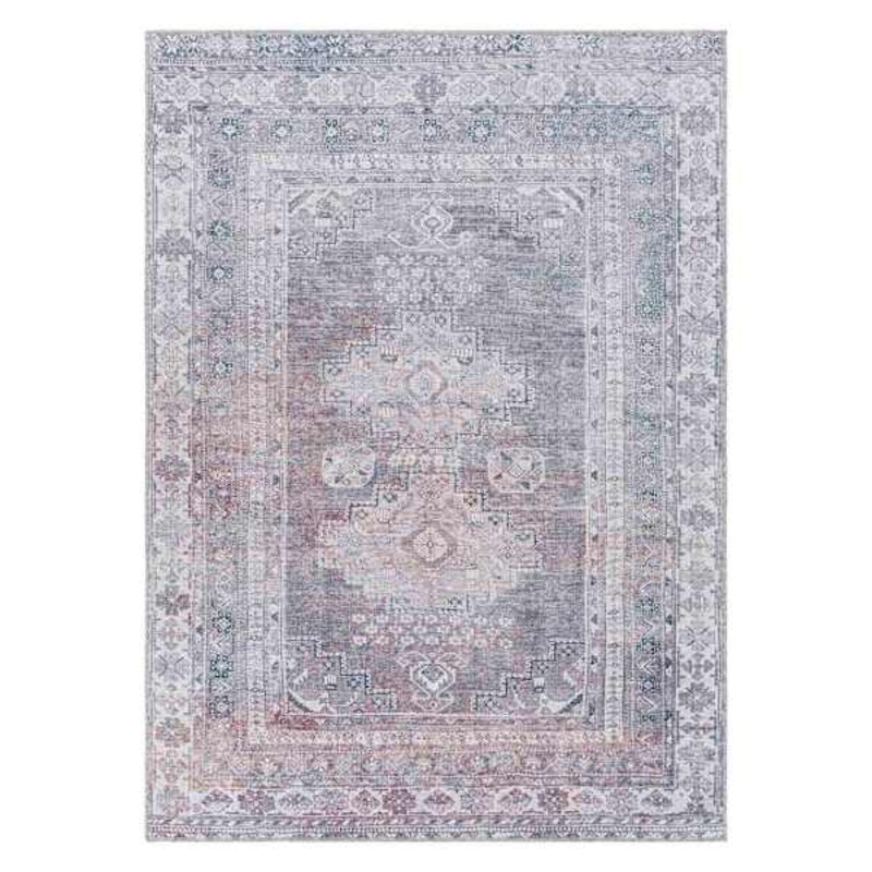 (B786) Honeybloom Colin Multicolor Medallion Washable Area Rug, 5×7