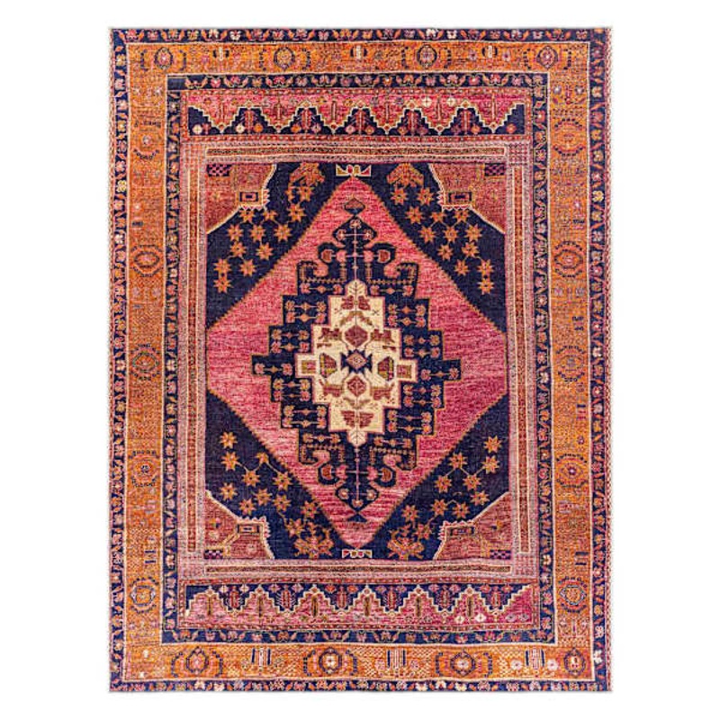 (B794) Amelie Multicolor Medallion Washable Area Rug, 8×10