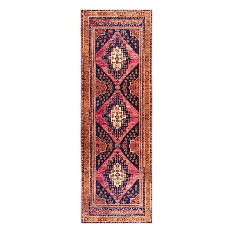 (B794) Amelie Multicolor Medallion Washable Runner, 2×7