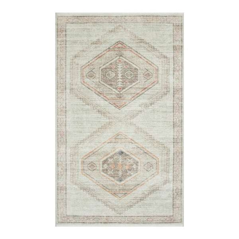(B830) Pink Multicolor Tribal Washable Accent Rug, 3×5
