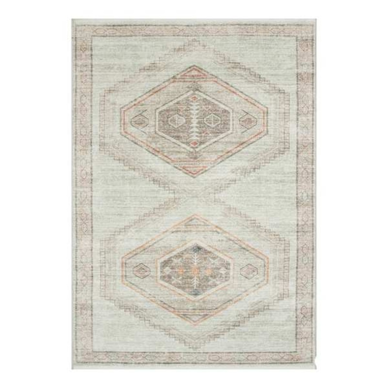 (B830) Pink Multicolor Tribal Washable Area Rug, 5×7