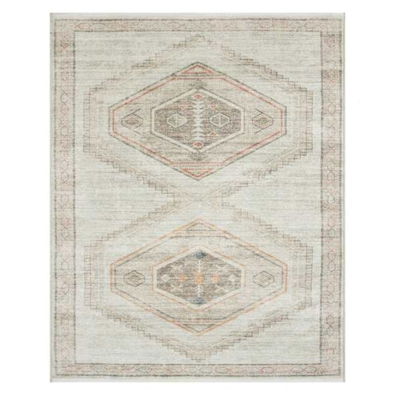 (B830) Pink Multicolor Tribal Washable Area Rug, 8×10