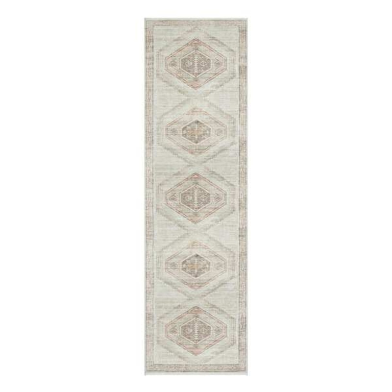 (B830) Pink Multicolor Tribal Washable Runner, 2×7