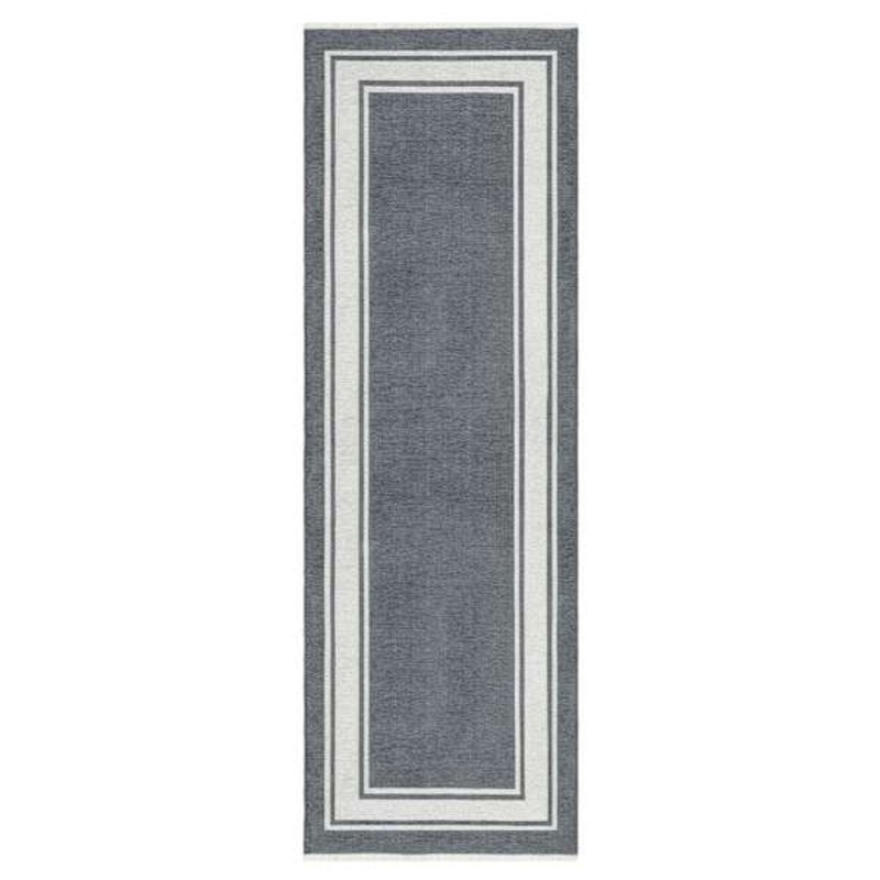 (B841) Noa Grey Border Runner, 2×6