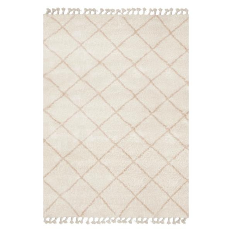 (C172) Sandee Neutral Shag Fringe Area Rug, 8×10