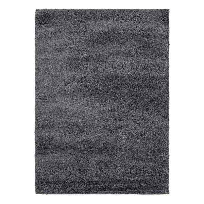 (C179) Macy Charcoal Grey Shag Area Rug, 5×7