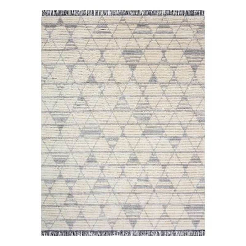 (C185) Tracey Boyd Elizabeth Grey Diamond Design Area Rug, 8×10