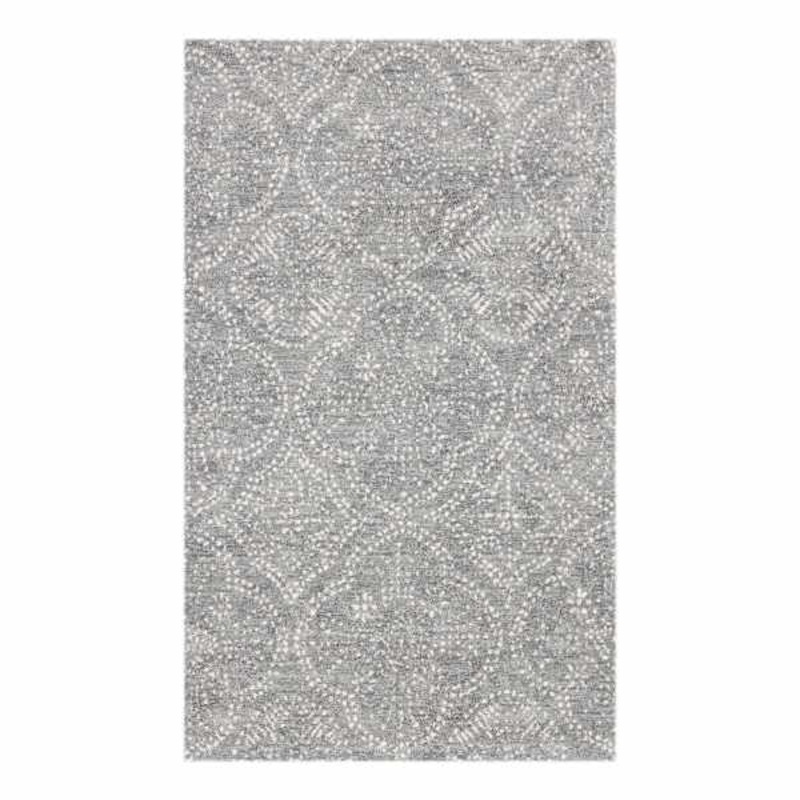 (C191) Hayne Grey Floral Shag Accent Rug, 3×5