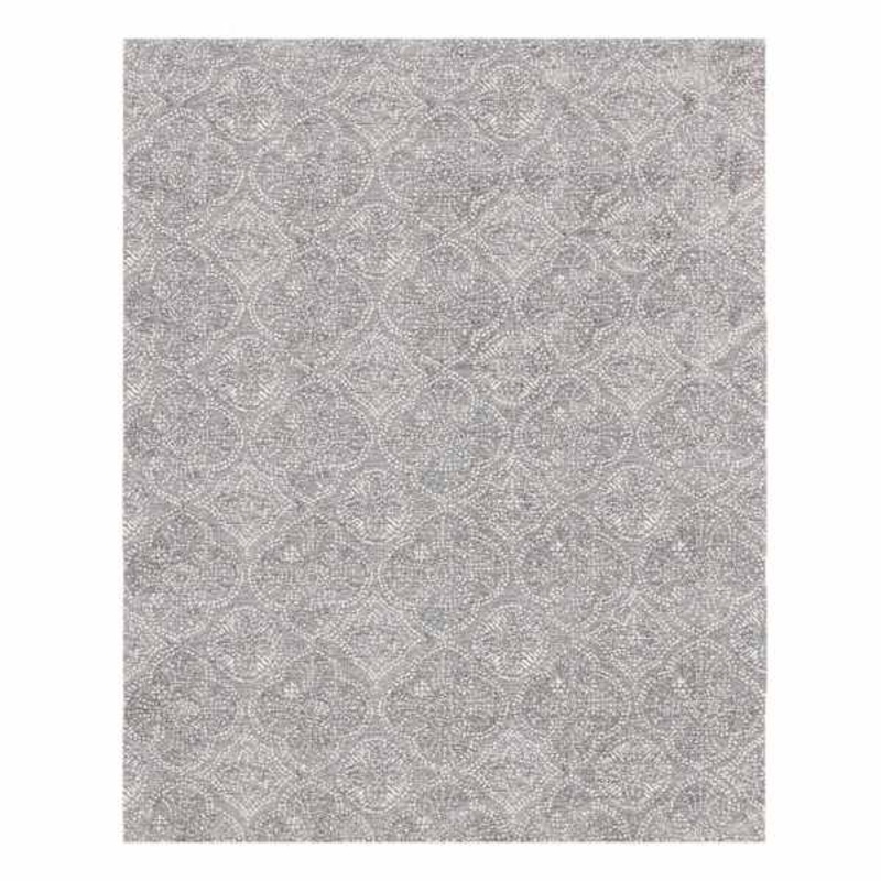 (C191) Hayne Grey Floral Shag Area Rug, 8×10