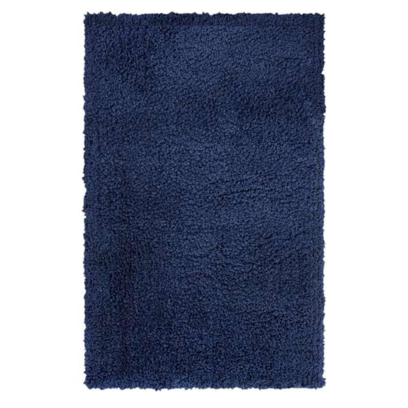 (C194) Kodiak Navy Blue Shag Accent Rug, 3×5