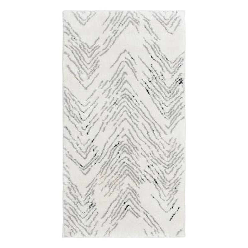 (C201) Mylah White Strato Shag Accent Rug, 3×5