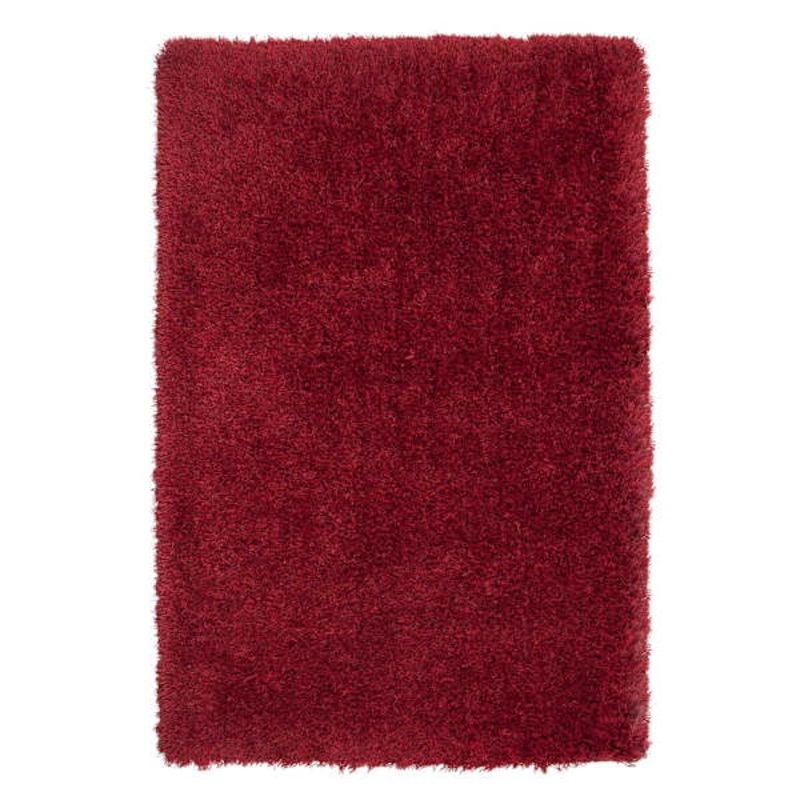 (C24) Plain Red Long Pile Shag, 3×5