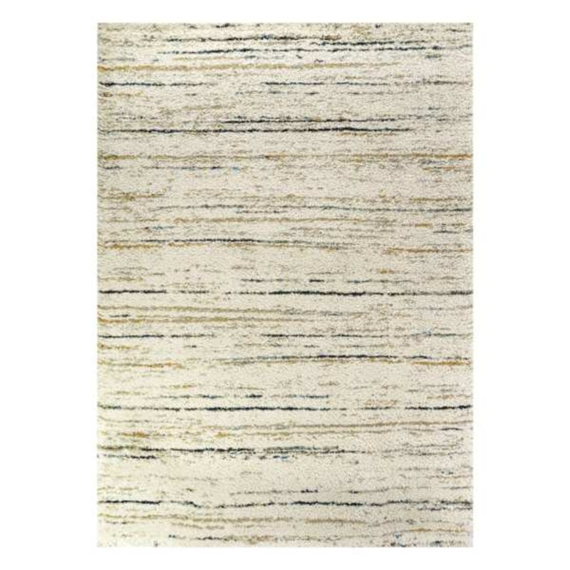 (C99) Sedona Ivory Abstract Design Shag Area Rug, 8×10