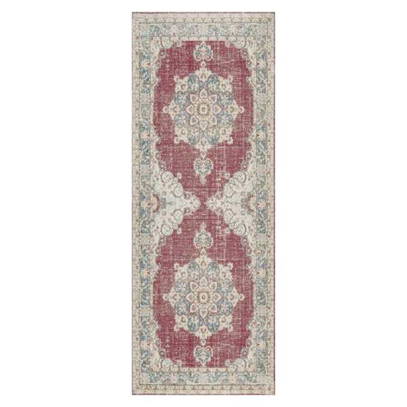Cameron Maroon & Ivory Runner Rug, 22×59