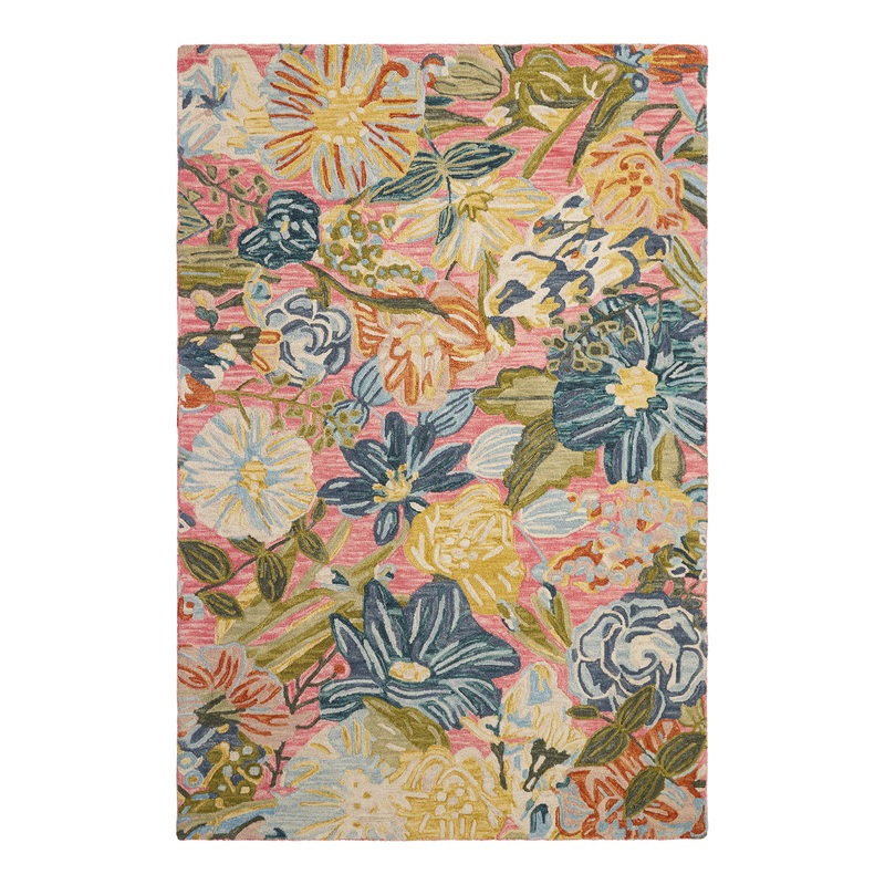 Edna Multicolor Floral Tufted Wool Area Rug