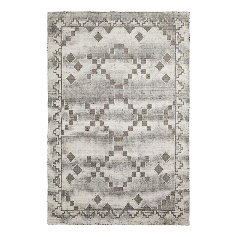Eli Black And Ivory Diamond Wool And Cotton Area Rug