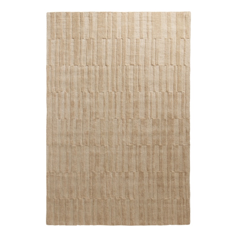 Malin Sand Offset Stripe Tufted Wool Area Rug