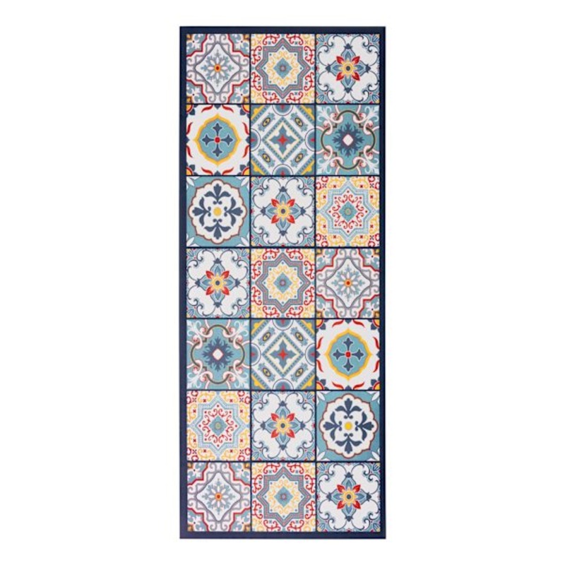 Multicolor Tiles Vinyl Runner, 2×5