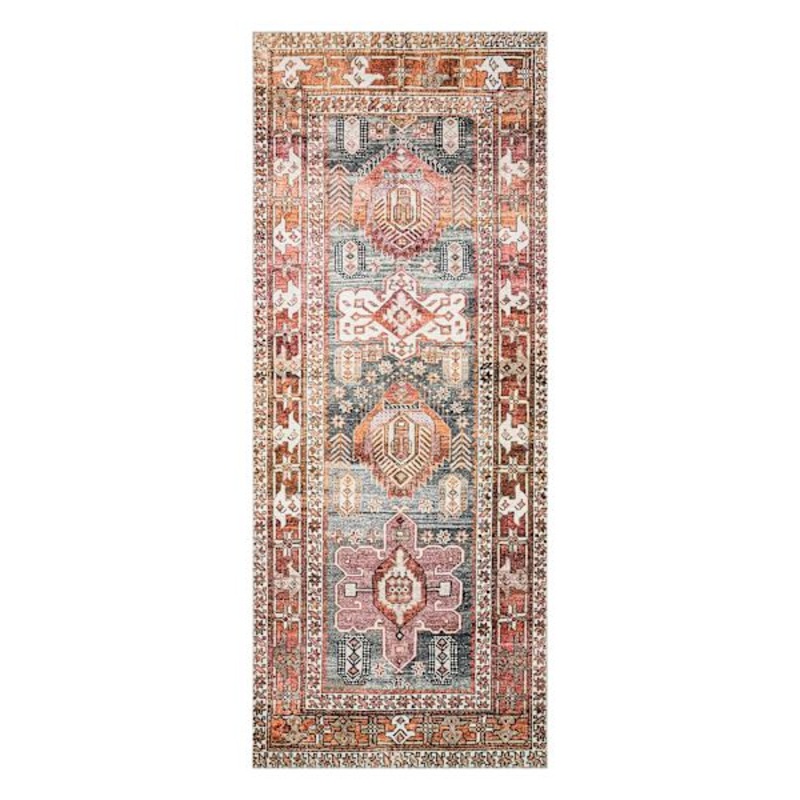 Seth Teal & Rust Southwestern Medallion Rug, 2×5