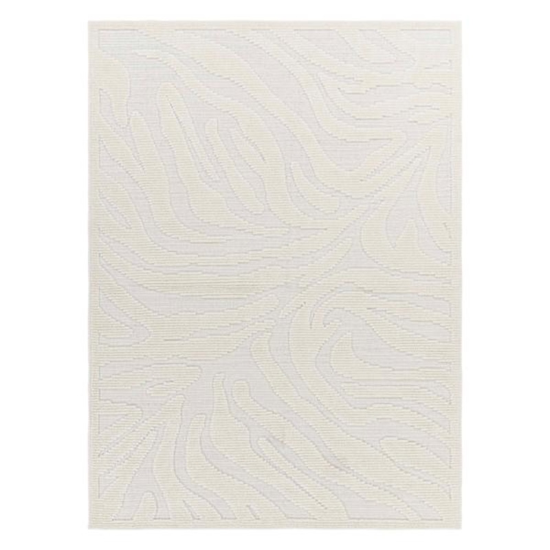 (B861) Crosby St. Lyna Ivory Zebra Design Washable Area Rug, 5×7