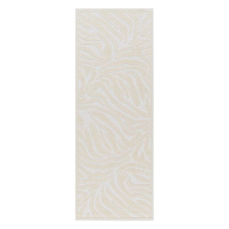 (B861) Crosby St. Lyna Ivory Zebra Design Washable Runner, 2×7
