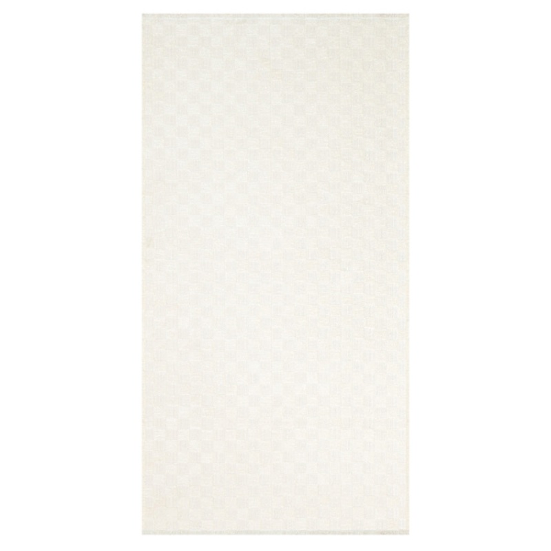 (B866) Ada Almond & White Checkered Washable Accent Rug, 3×5