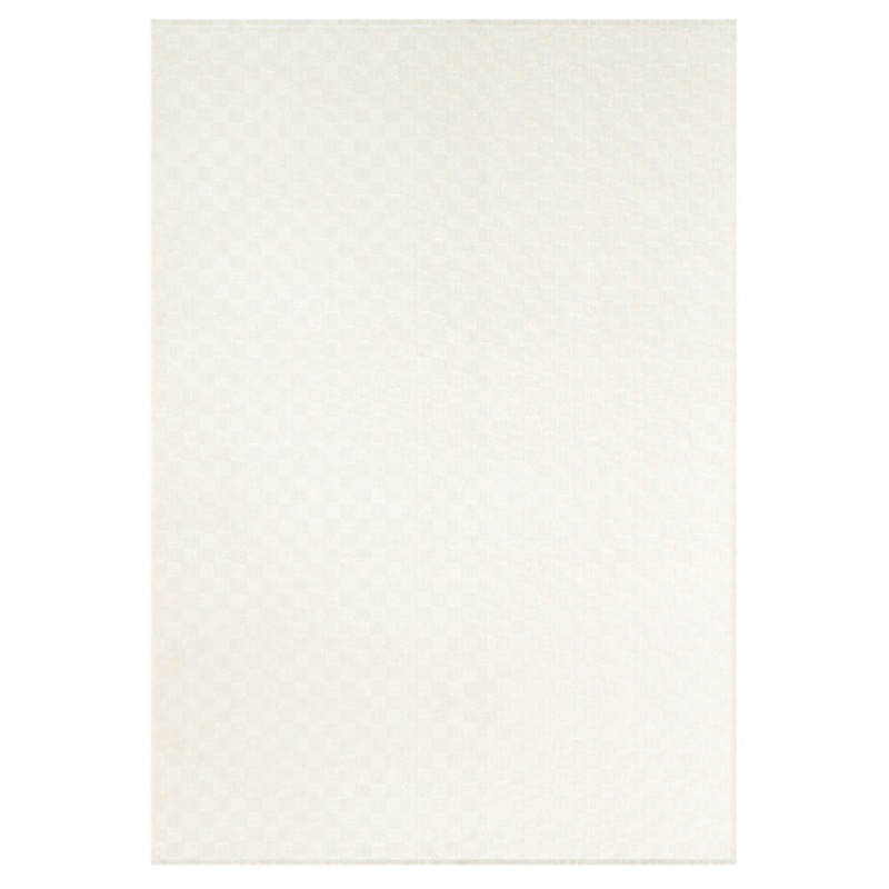 (B866) Ada Almond & White Checkered Washable Area Rug, 5×7