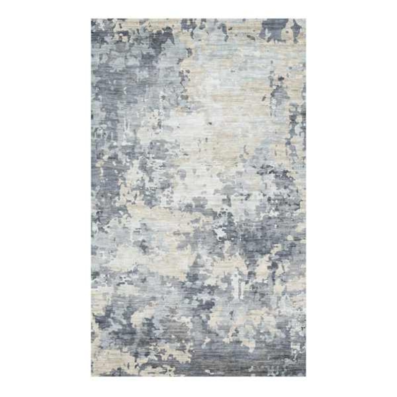 (B875) Crosby St. Dove Grey Splash Patterned Washable Accent Rug, 3×5