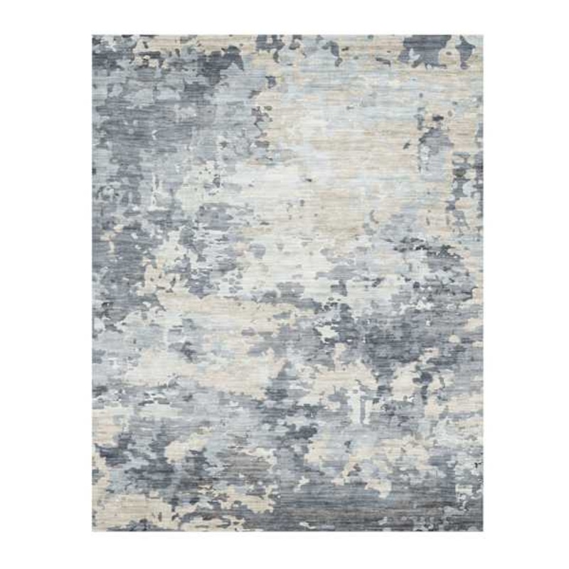 (B875) Crosby St. Dove Grey Splash Patterned Washable Area Rug, 8×10