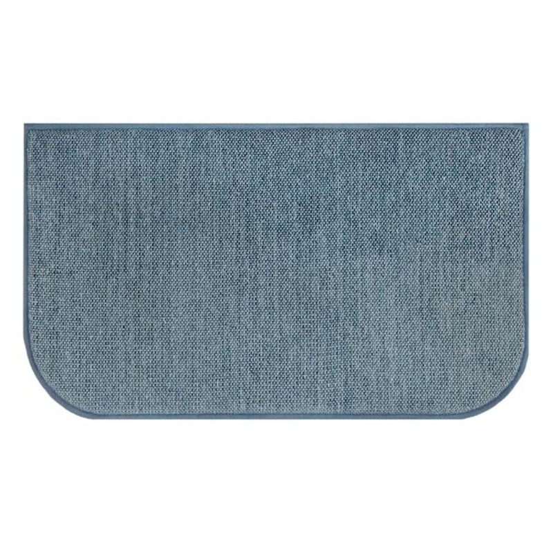 Blue Woven Chenille Washable Kitchen Mat, 20×34