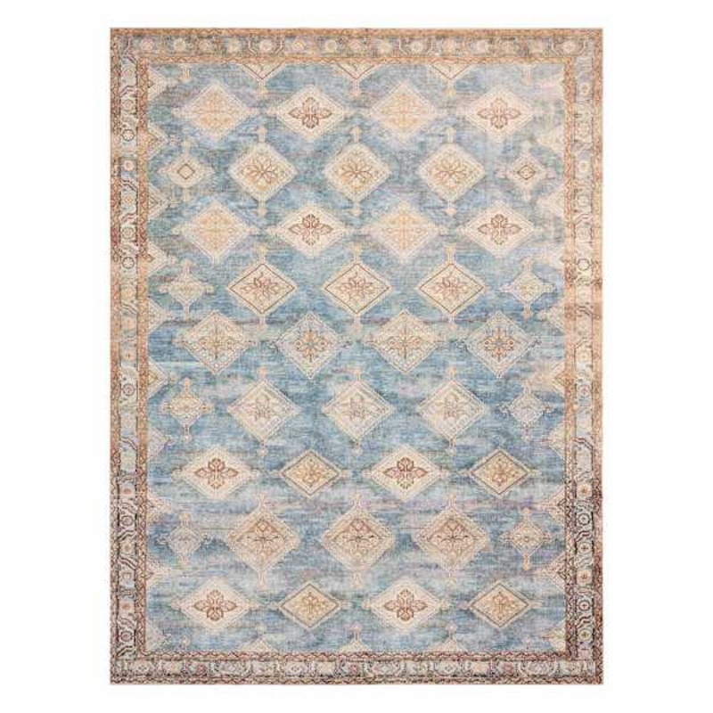 (D569) Freya Blue Multicolor Medallion Area Rug, 9×12