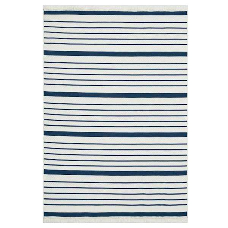 (D585) Arya Blue Striped Washable Area Rug, 5×7