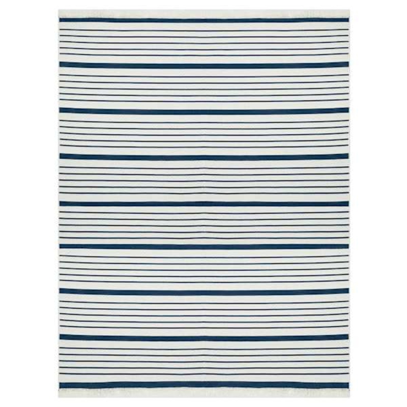 (D585) Arya Blue Striped Washable Area Rug, 8×10
