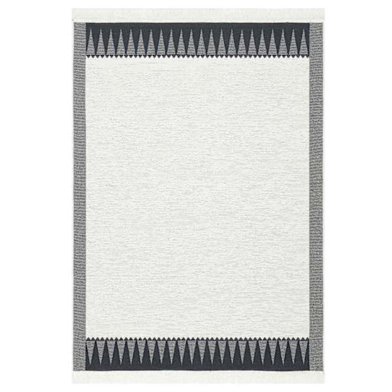 (D587) Arya Black & White Washable Area Rug, 5×7